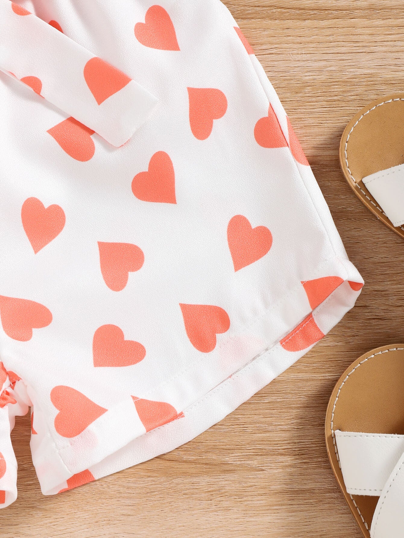 Girls Ribbed T-Shirt and Printed Shorts Set