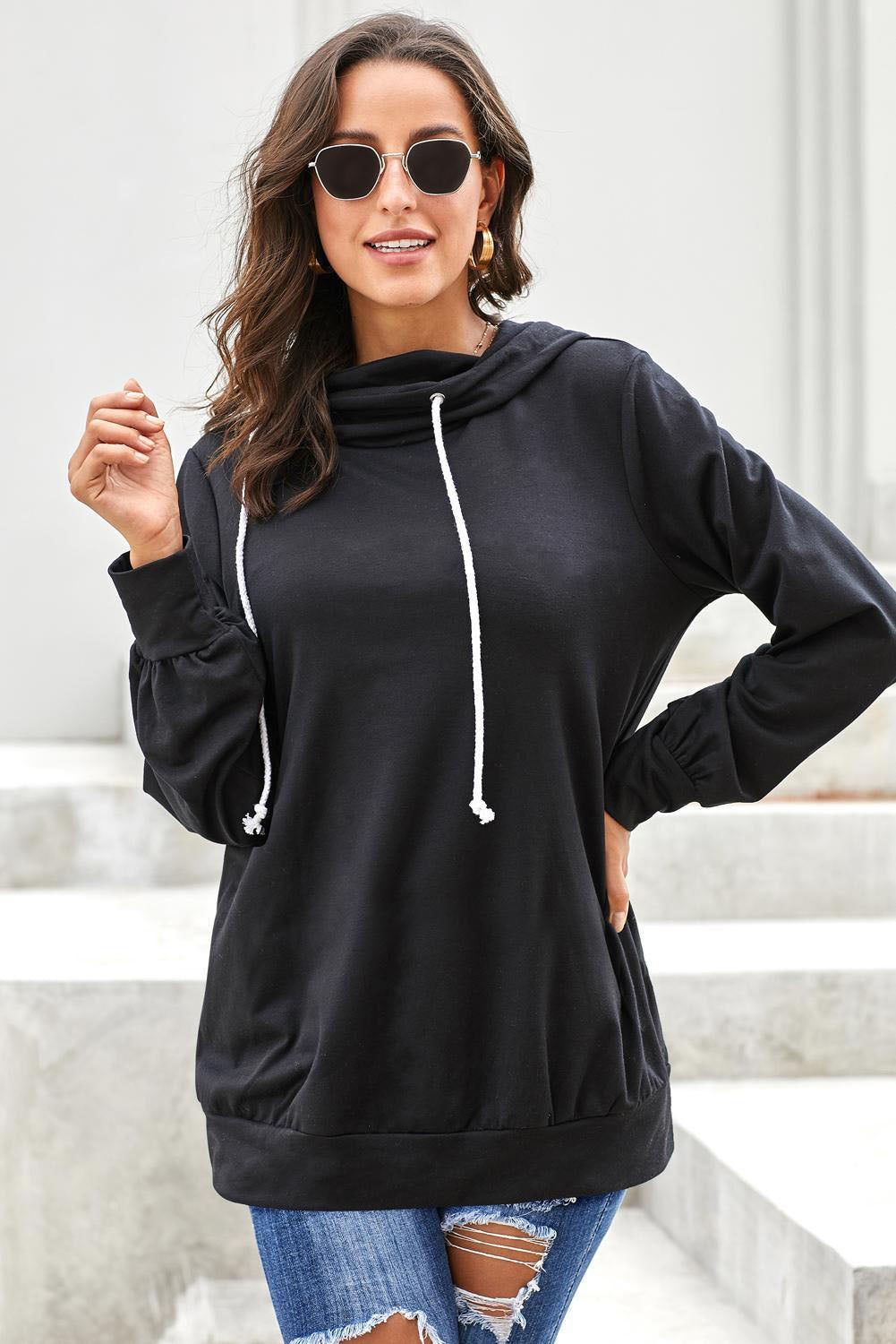 Long Sleeve Tunic Hoodie