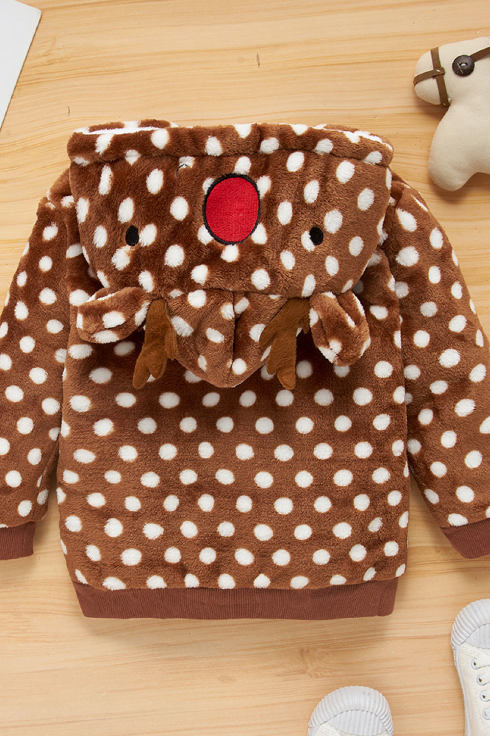 Kids Rudolph Feature Polka Dot Hooded Jacket