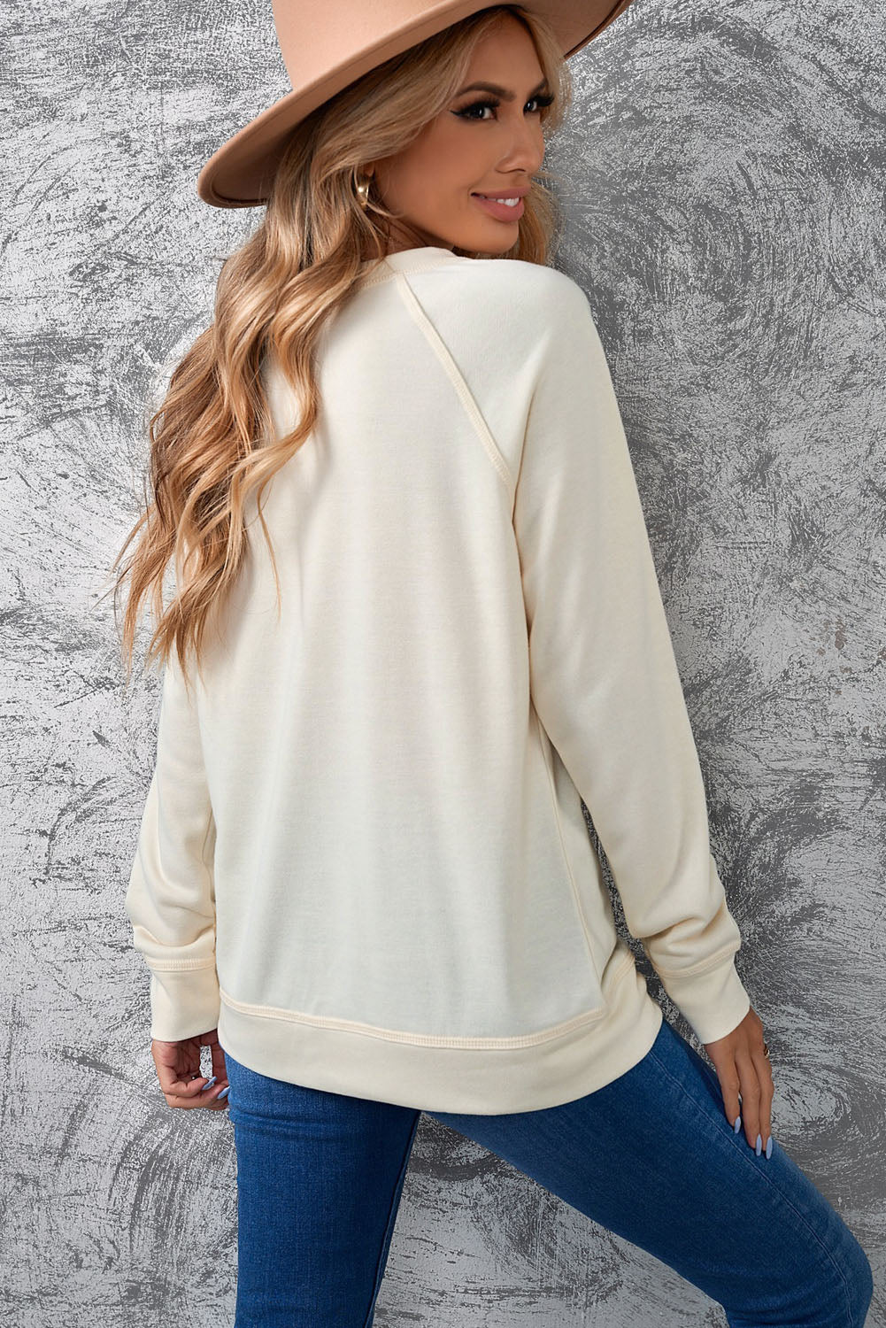 Pumpkin Graphic Raglan Sleeve Sweatshirt