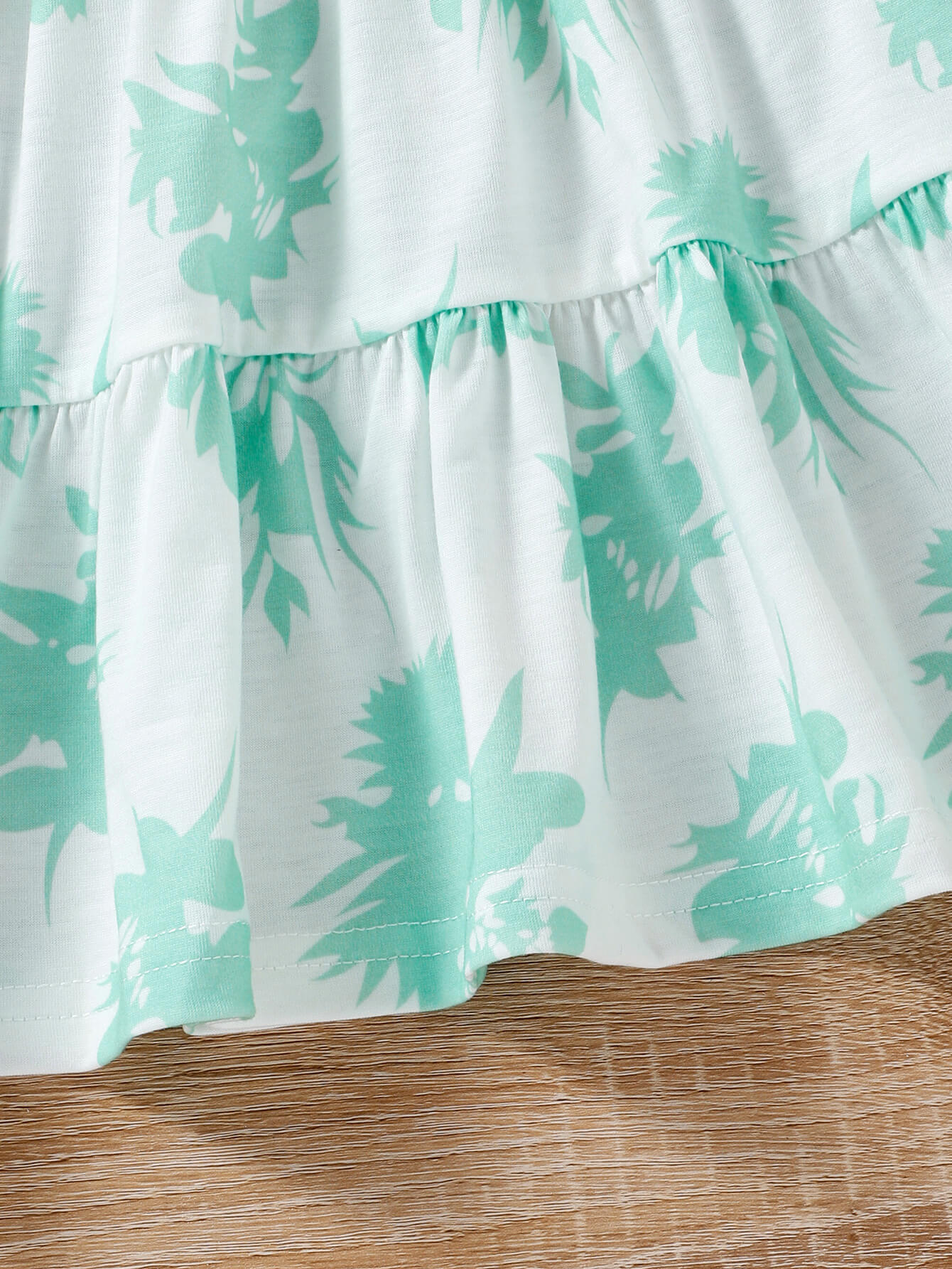 Girls Botanical Print Spaghetti Strap Dress