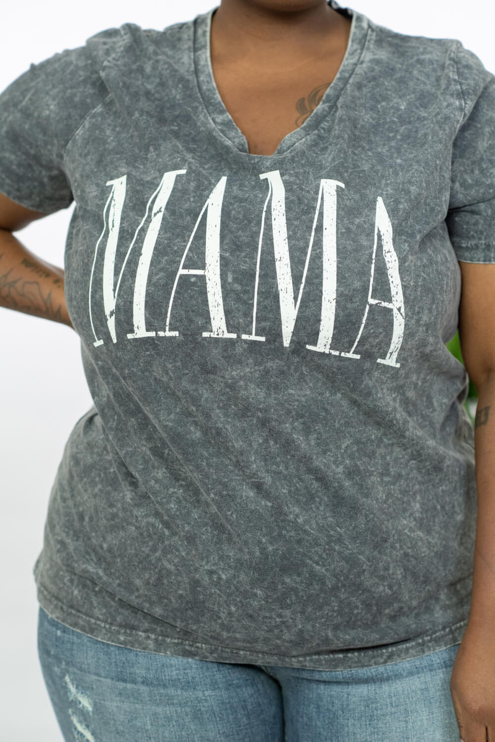 Sew In Love MAMA Full Size Acid Wash Tee